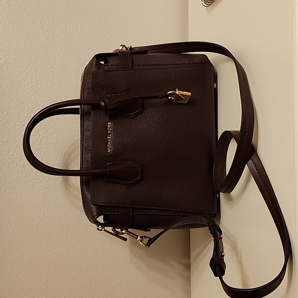 Michael Kors Mercer Small Pebbled Leather belted satchel